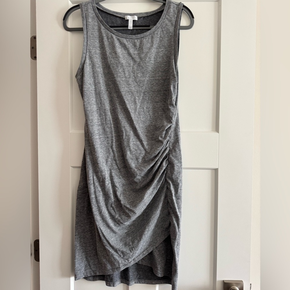 Leith Bodycon Ruched Sleeveless Dress - Grey